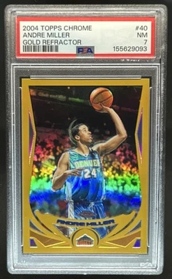 2004-05 Topps Chrome Andre Miller Refractor Gold #/99 Nuggets PSA 7 - Image 1 of 2