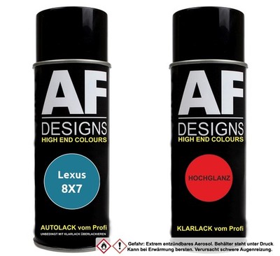 Spraydose für Lexus 8X7 Pure Blue Metallic Basislack Klarlack Sprühdose 400ml