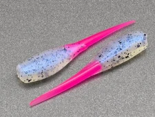 (24)  2" SLAB HUNTER "MonkMlk/Hot Pink" GRUBS BAIT JIGS CRAPPIE PANFISH STINGER 