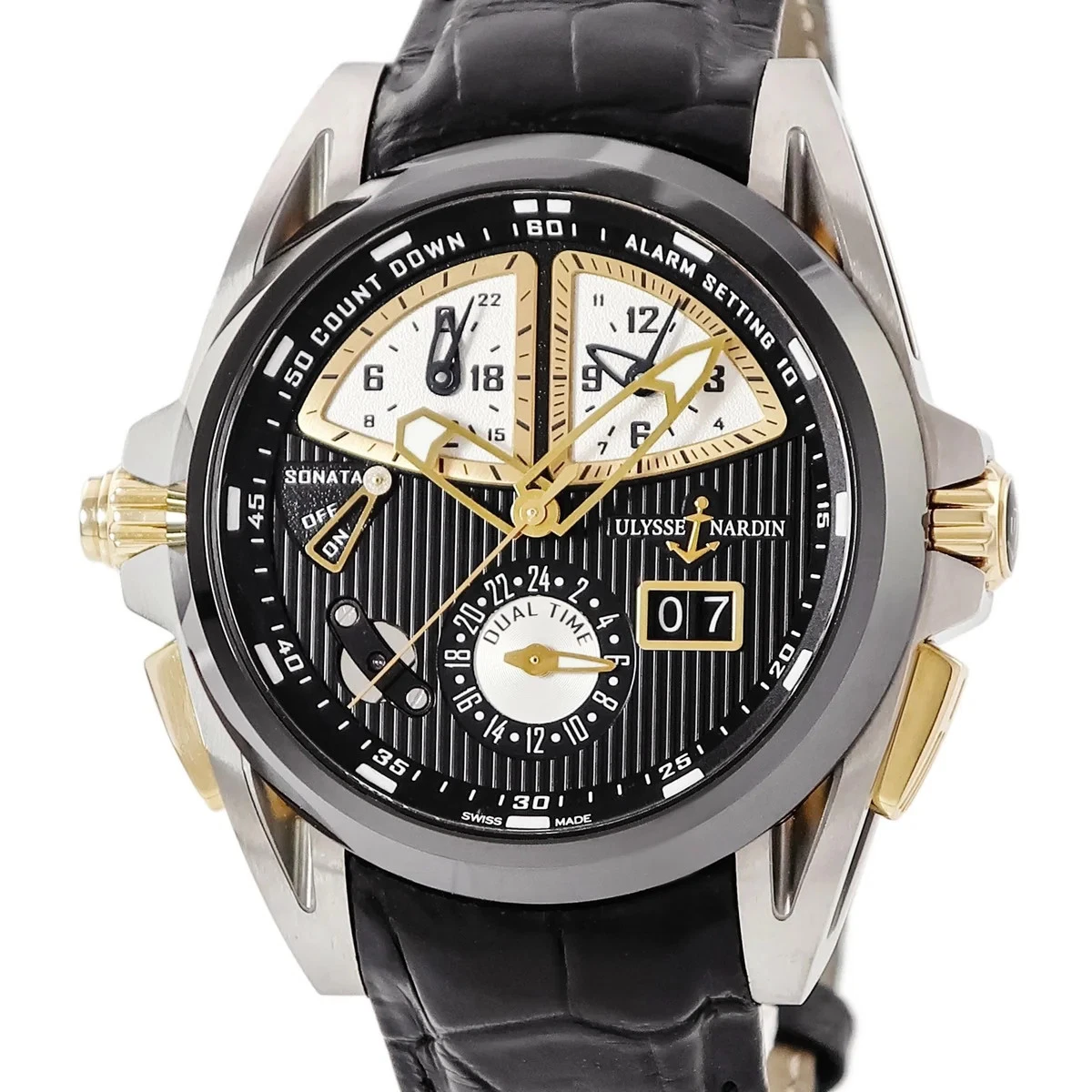 Ulysse Nardin — Ulysse Nardin Sonata Streamline 675-00 Ceramic Titanium 44mm Black Dial #HDW170