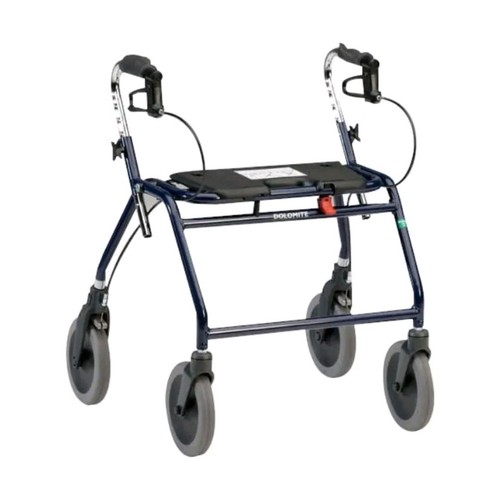 Dolomite Foldable Rollator Walker Blue 4 Wheels Seat Hand Brakes