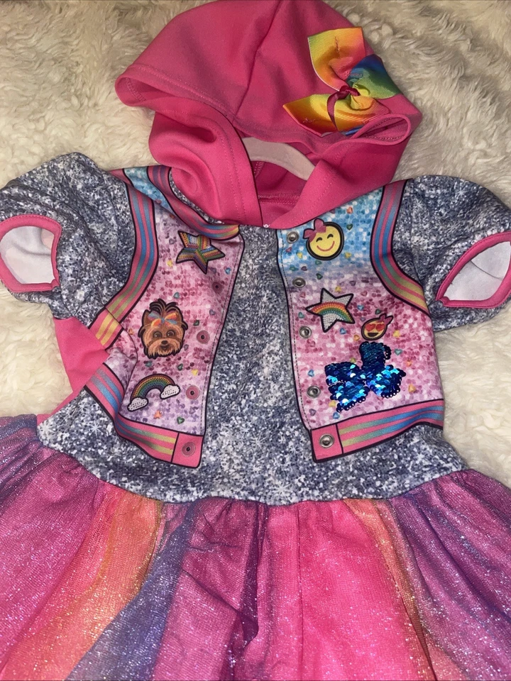 Vestido con Capucha Nickelodeon JoJo Siwa Tutú Tul Lazo Juegos con disfraces Niñas S 6/6x Rosa Foto 3 de 4