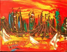 NEW YORK Modern Abstract   Original Oil Painting  IMPRESSIONIST CANADA  HggGt9