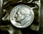 1963 P Mint . PROOF Roosevelt Dime . 90% Silver .  Sealed Mint Cello