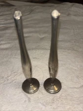 (2) Vintage Silverplate Single Flower/Stem Bud Flute Vase 5-3/4"