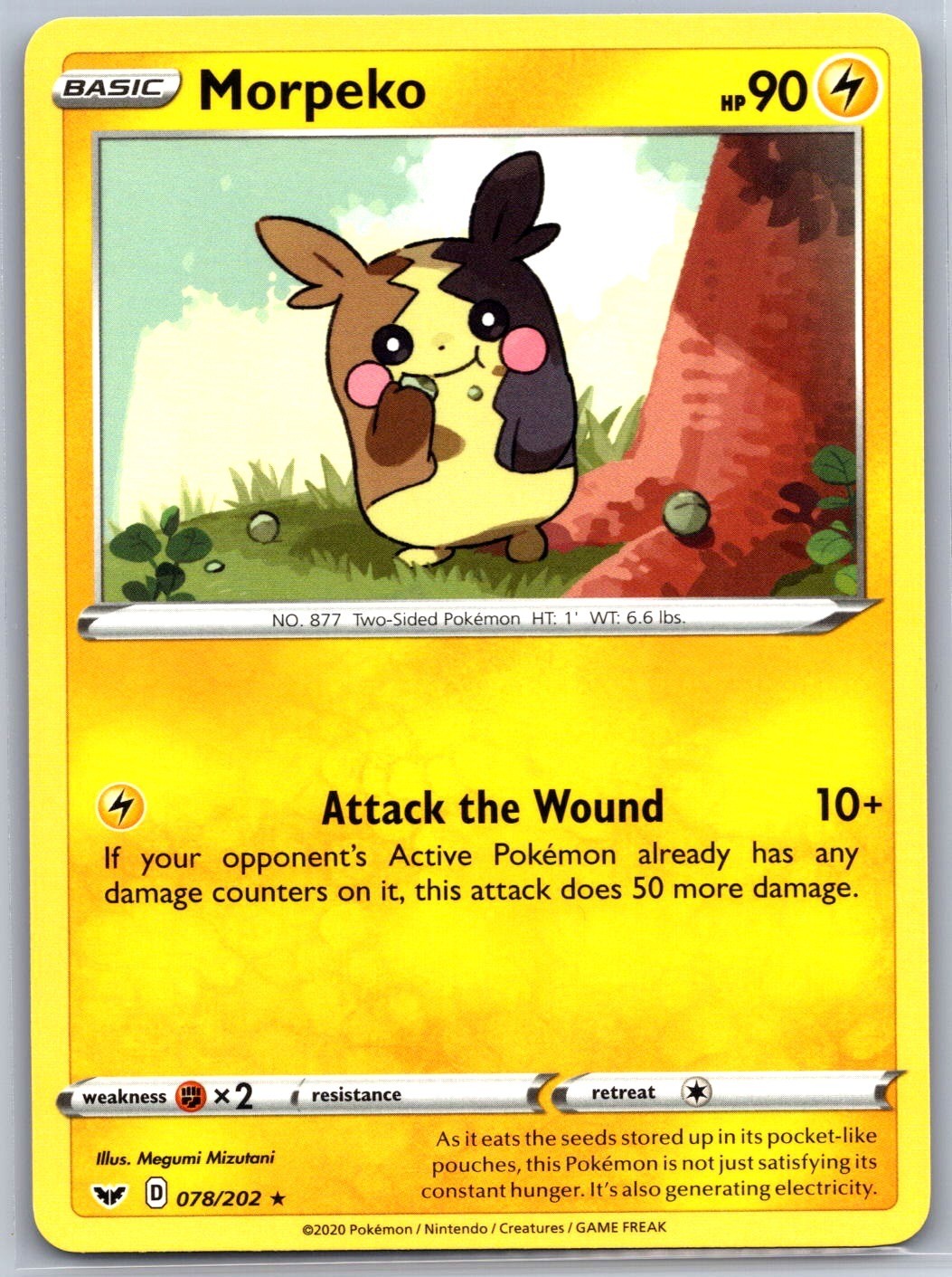 Morpeko 078/202 Rare Sword & Shield Pokemon Near Mint