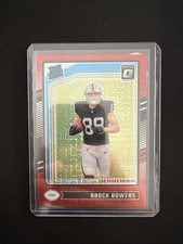 2024 Panini Donruss Optic - Rated Rookie Brock Bowers #215 Red Mojo Prizm (RC)