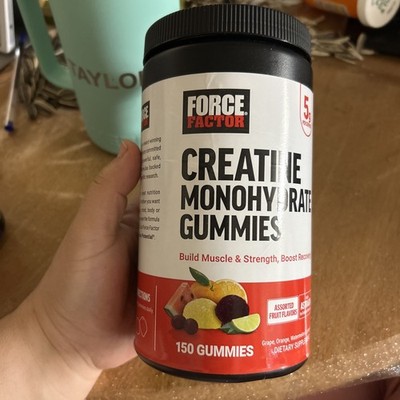 Force Factor Creatine Monohydrate Gummies Assorted Fruit Flavors 150 Exp 08/2027