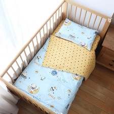 100 Cotton Crib Bedding Set for Baby Boys Girls,3 Pcs Baby Bed Linen Include...