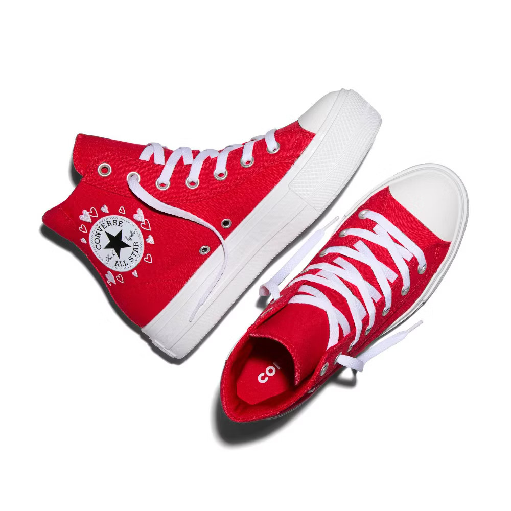 Converse Women's Platform High Top Sneakers - Red Heart 10.5 thumbnail 5