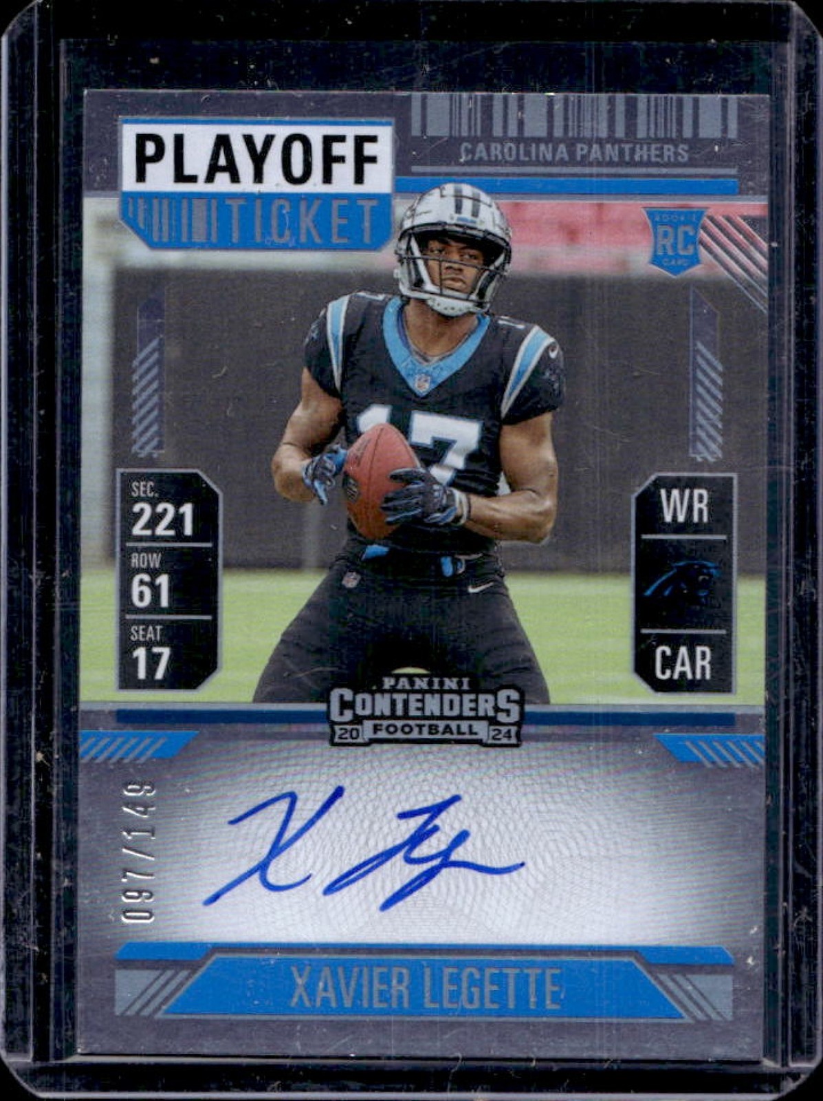 2024 Contenders Xavier Legette Rookie Ticket RPS Auto RC Playoff #97/149