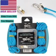 6 Hooks Rope with Roller Tensioner Lock Buckle Tie Down Rope Cargo Tightening