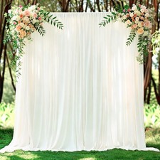 Ivory Backdrop Curtain For Wedding Drapes For Backdrop 10x10 FT Decor