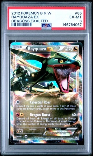2012 POKEMON B&W DRAGONS EXALTED #85 RAYQUAZA EX PSA 6