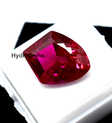 Natural Fancy Cut 18 Cts Blood Red Ruby Certified Loose Gemstone BIG Size