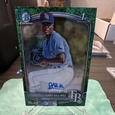 2024 Bowman Chrome Green Grass Auto /99 Gary Gill Hill Tampa bay Rays 