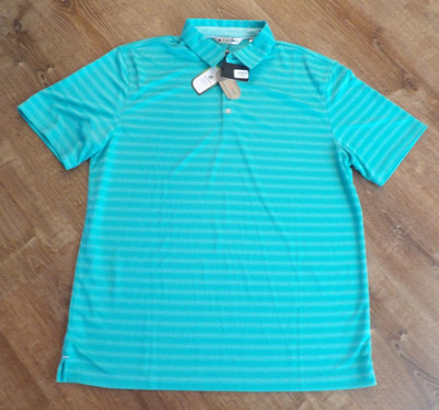 REDUCED Black Clover Performance Mens XL SS Turq Poly w/Syntrel Golf Shirt NWT