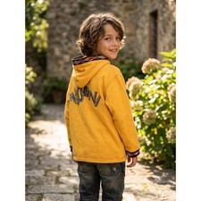 Vintage Missoni Kids 1/4 Zip Pullover Hoodie Yellow Embroidered Logo Italy