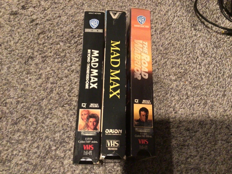 VHS Lot 3 Road Warrior Mad Max Beyond Thunderdome Mel Gibson Vintage Foto 4 de 4