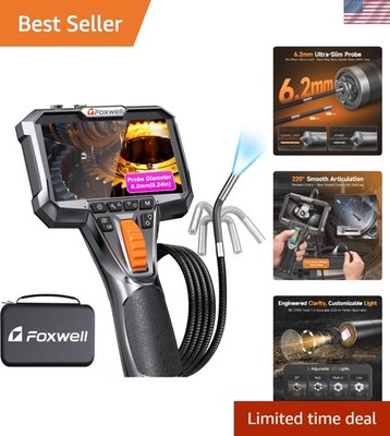 Y400 Articulating Borescope with 0.24'' Probe, 220° Flexibility & HD Screen
