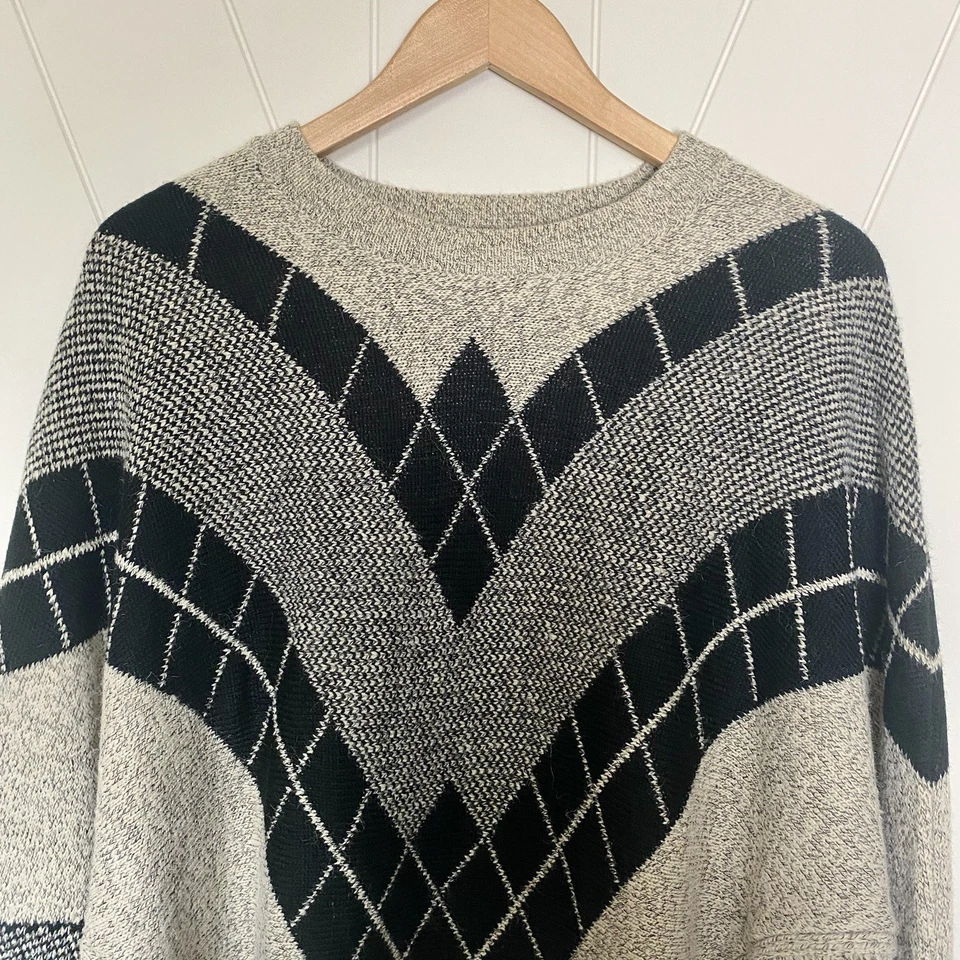 Suéter Poncho Monteau Para Mujer Talla L Flecos Diamante Suroeste Boho Pullover Foto 3 de 4