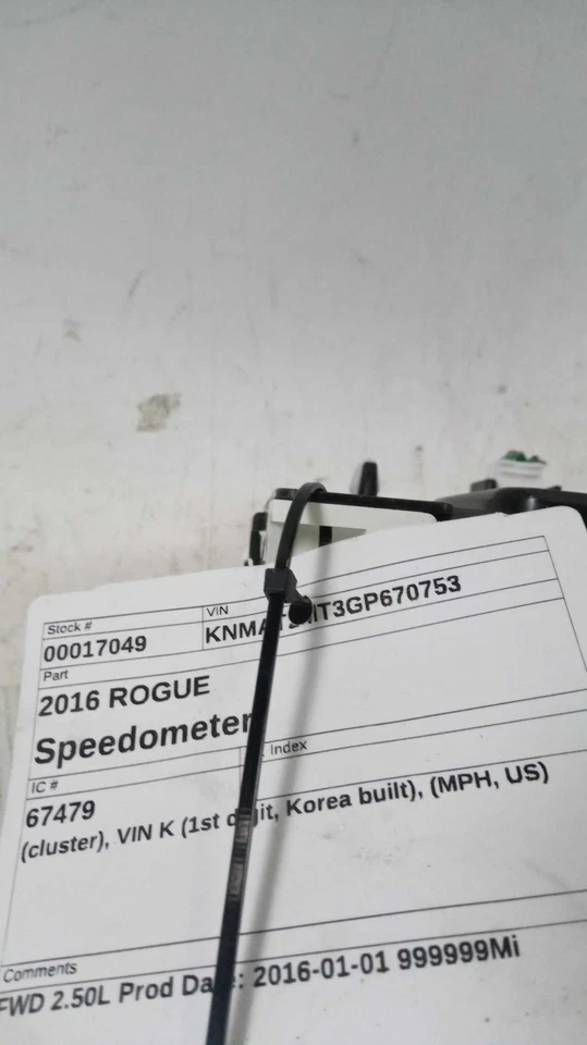 Nissan Rogue 2016 velocímetro calibre OEM plateado 116 k millas garantía Foto 2 de 4