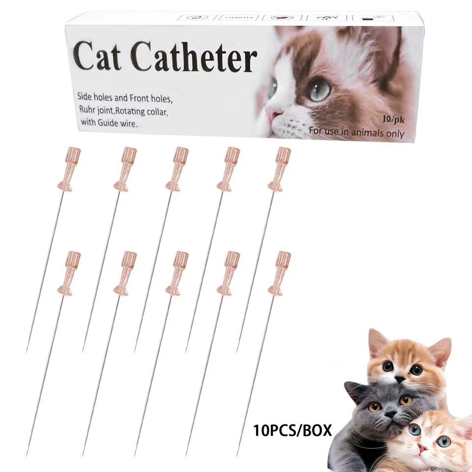 SZEMENTMD 10x Cats Catheters, Medical Veterinary Instrument, Suitable Feline Urethral Care