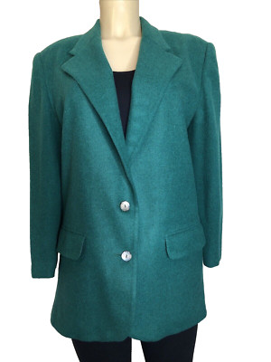 Vintage SUMMIT HILL Women's Blazer Wool Blend Lined Green SIZE 10