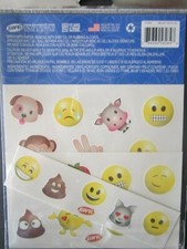 Emoji By Savvi 26 Temporary Tattoos Yellow Fun Faces Packaged Made USA New