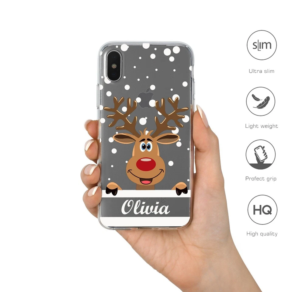 Funda Carcasa Personalizada Nombre Navidad Reno Galaxy S8 S9 S21 S22 A J Huawei Foto 4 de 4