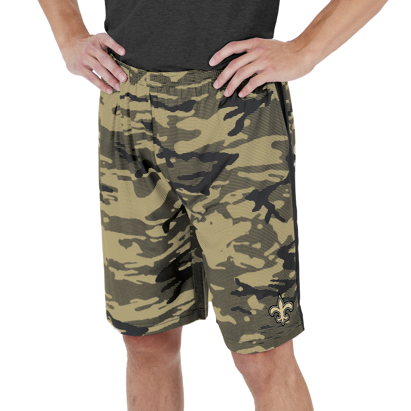 Легкие камуфляжные шорты Zubaz Mens NFL New Orleans Saints с логотипом