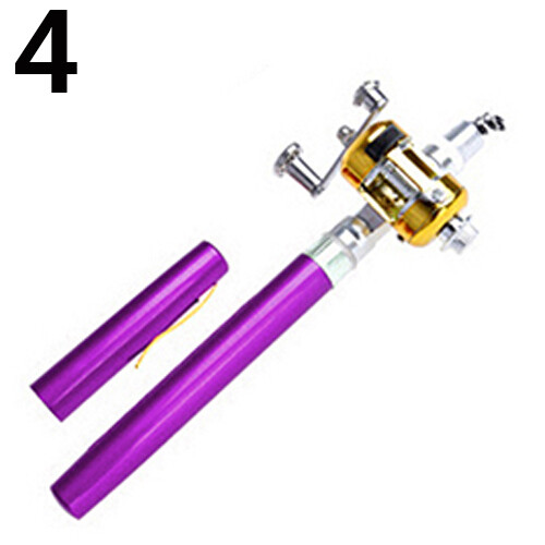 Mini Outdoor Pocket Fish Pen Shape Fishing Rod Aluminum Alloy Fishing Pole 6