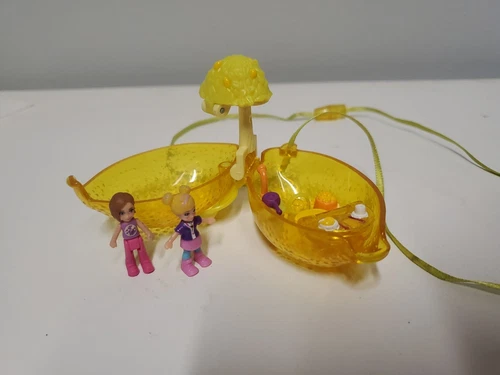 Vintage Polly Pocket Lemon Fruit Surprise Necklace Mattel Toy 2000 Girl Dolls