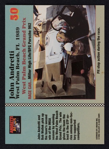 John Andrestti Signed 1992 Collect-a-Card Andretti Family Racing #30 - NASCAR - Picture 2 of 2