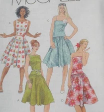 McCall's 4828 Misses Summer Sundress Dress & Belt in 4 Styles Sz 4-10