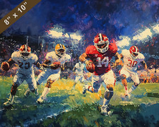 Football game under the lights oil painting 8x10 Print