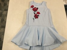LNW JANIE AND JACK ADORABLE FLOWER LIGHT BLUE JUMPER DRESS GIRLS SZ  3