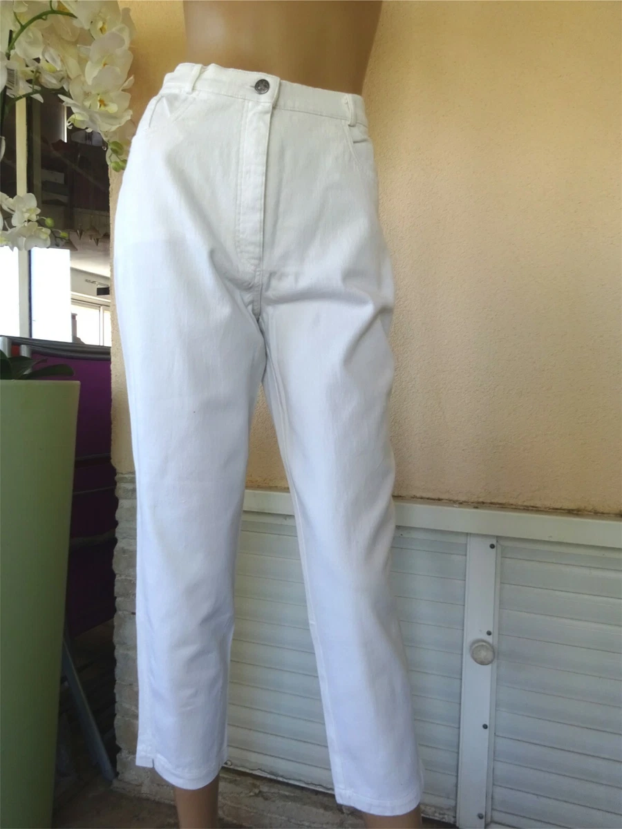 Pantalon Chino Femme CANDA – Taille 42/44, Couleur Crème, Coton, état Parfait