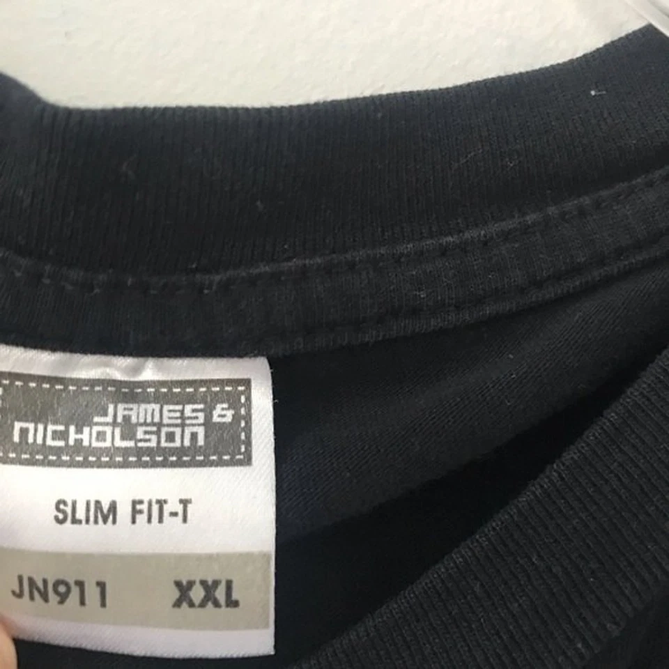 James & Nicholson Biker/Moto black hot rod shirt men's slim fit xxl - Image 2 of 4