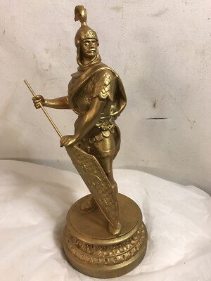 Vintage Cast Iron Gilded Ancient Valiant Guard 16 x6 See12pix4details MAKE OFFER