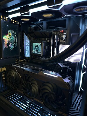 High End Gaming PC  RTX 4090, Ryzen 7 9800X3D, HYTE Y70 Touch Case, 64GB DDR5RAM
