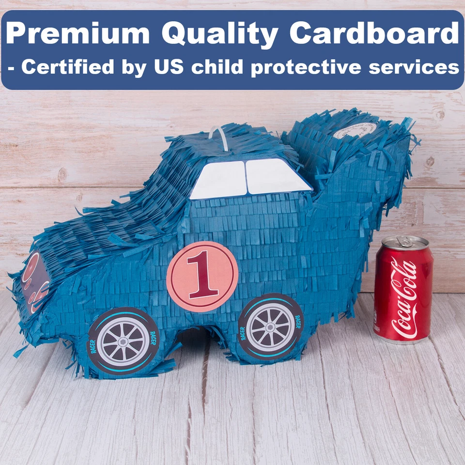 Blue Car Pinatas Mexican Pinatas with Hanging Loop Kids Birthday Party Supplies - Image 3 of 4