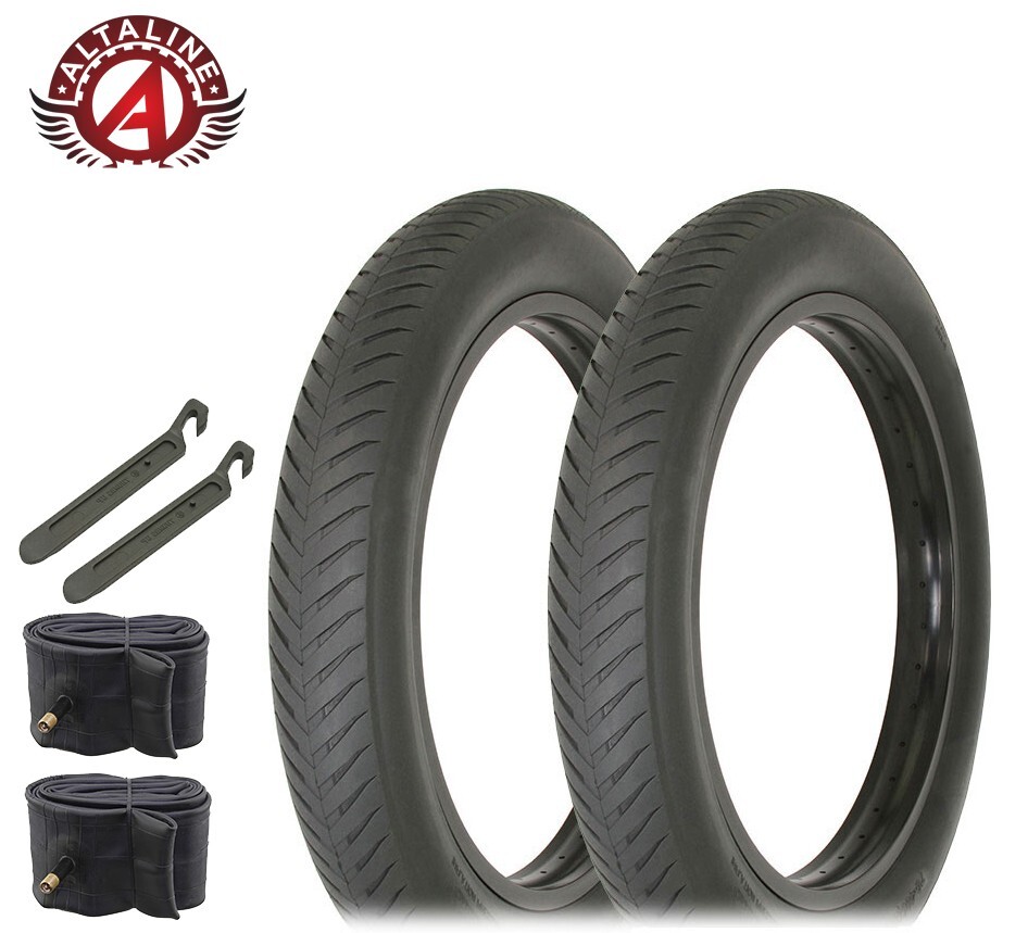 ​ALTALINE Bicycle FAT/CHOPPER Tire 20"x3.00" Black or Black/White SLICK RIDE 6PC