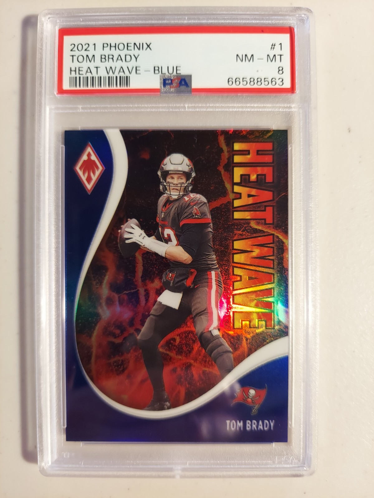 2021 Phoenix Tom Brady Heat Wave Blue /35 PSA 8 NM-MT #1 SP Buccaneers 