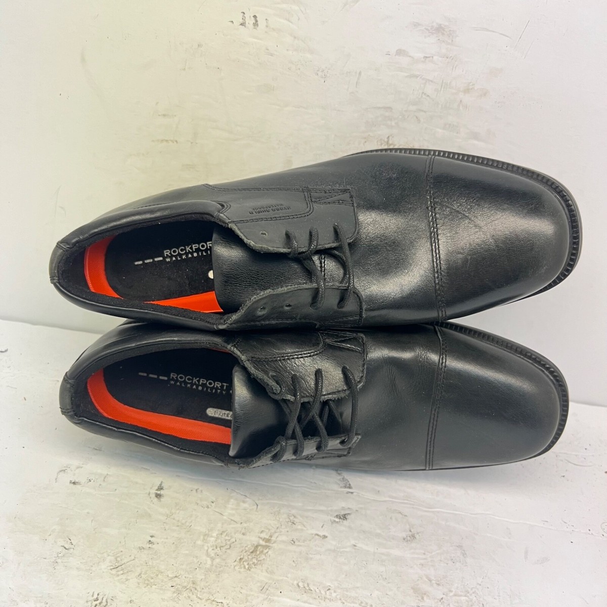 NEW ROCKPORT men\'s essential cap toe shoe in black Rockport Essential Details WP Apron Toe Oxford Shoe - Black  main image 2