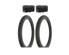 ALTALINE Bicycle Black 20" x 2.00" All Black Rough Rider Tread (2) Tires & Tubes