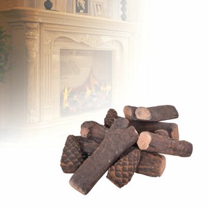 logs fireplace fake imitation propane firepit pcs ceramic wood decor log