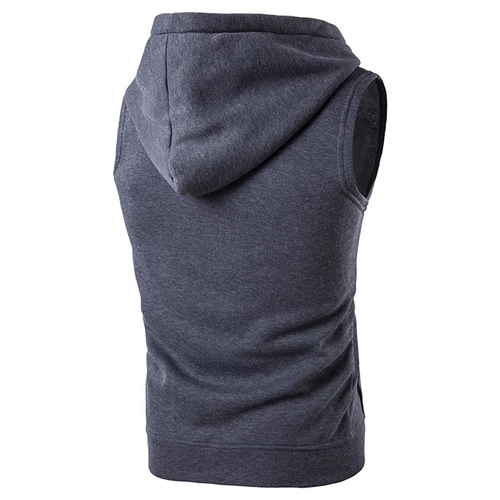 Men's Sleeveless Hoodie Casual Zipper Hooded Sweatshirt Gym Workout Tank Tops UK - Picture 22 of 52