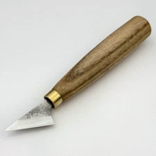Chip Carving Knife – Hand-Forged 52100 Steel, Ash Handle, Razor Sharp Tool