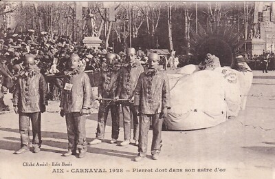 alte AK Karte AIX-EN-PROVENCE Karneval 1928 Pierrot in seinem Stern